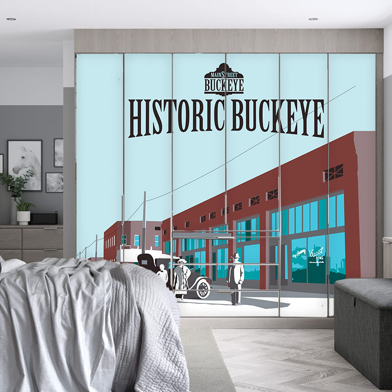 Αυτοκόλλητο ντουλάπας Vintage historic buckeye